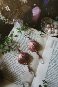 Image 1 of Amethyst Shell Earrings 