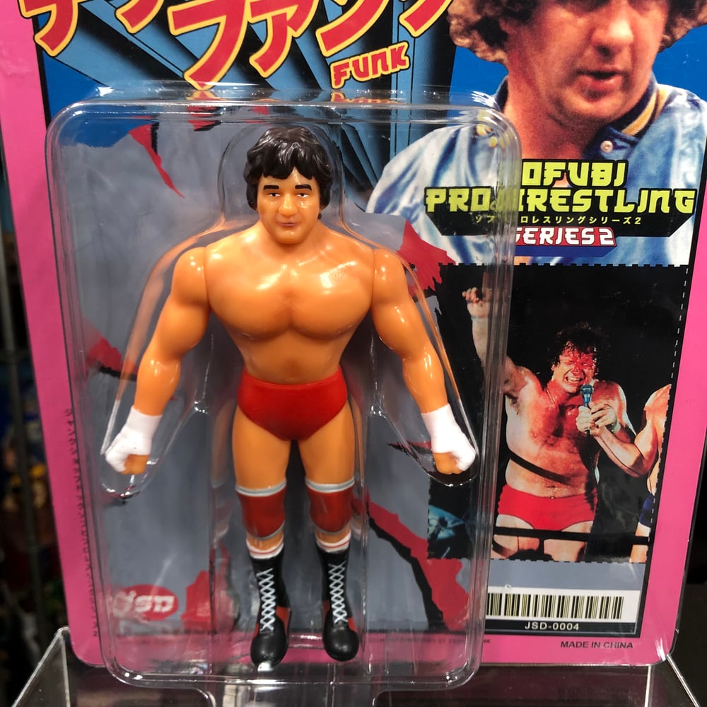 **IN STOCK** Junk Shop Dog Sofubi Vintage Style Terry Funk Wrestling Figure (Red)