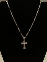 Chain Link Necklace +  Iced Out Cross Pendant