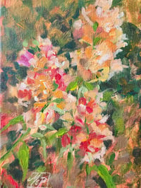 Image 2 of Deep Summer and Snapdragon -Plein Air Acrylic Painting 