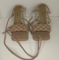 Image 1 of Strappy Nude Fashion Nova Heels - Size: 6.5