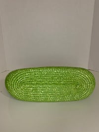 Image 3 of Lime Green Wooden Handle Straw Bag