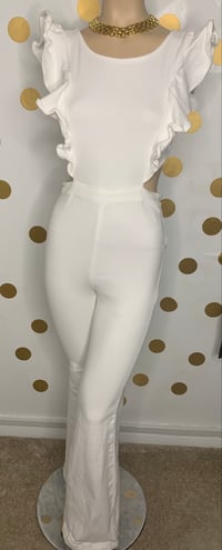 Image 4 of White Denim Back Out Fashion Nova Bodysuit - Size: S