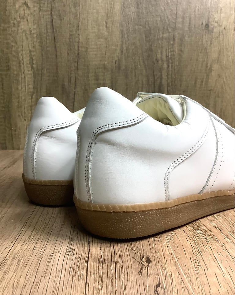 Tortola white leather germa army trainer shoes made in Spain Image 6