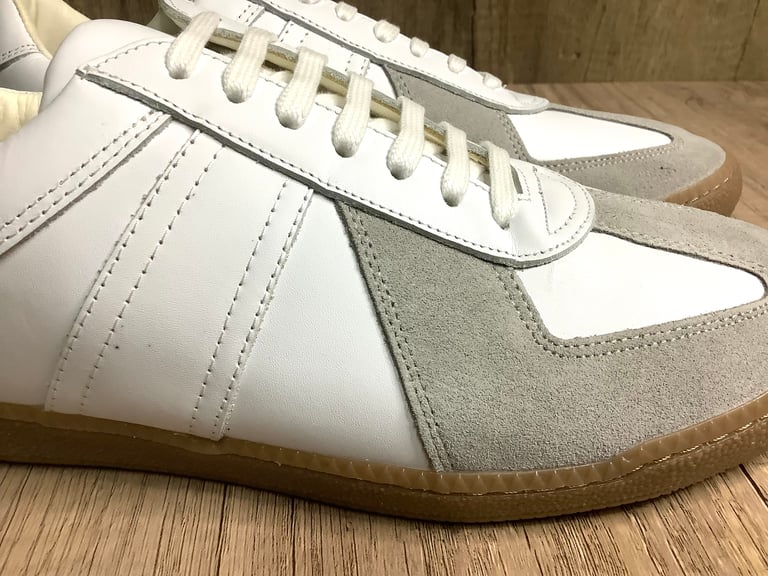 Tortola white leather germa army trainer shoes made in Spain Image 8