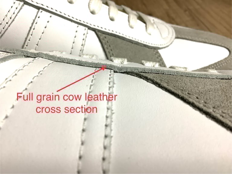 Tortola white leather germa army trainer shoes made in Spain Image 10