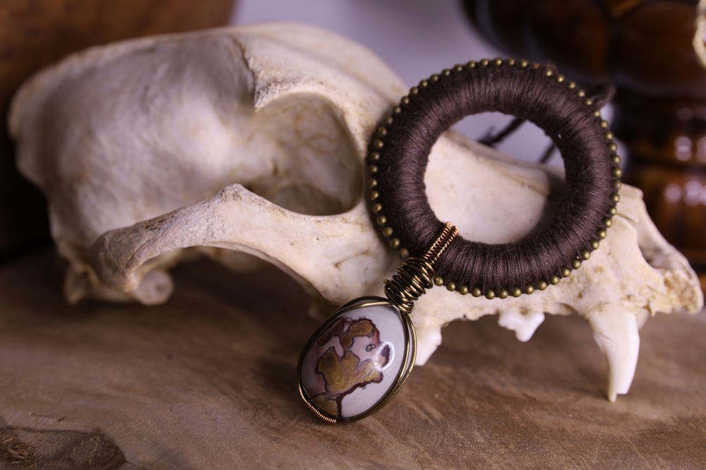 Image of Brown linen polychrome jasper necklace