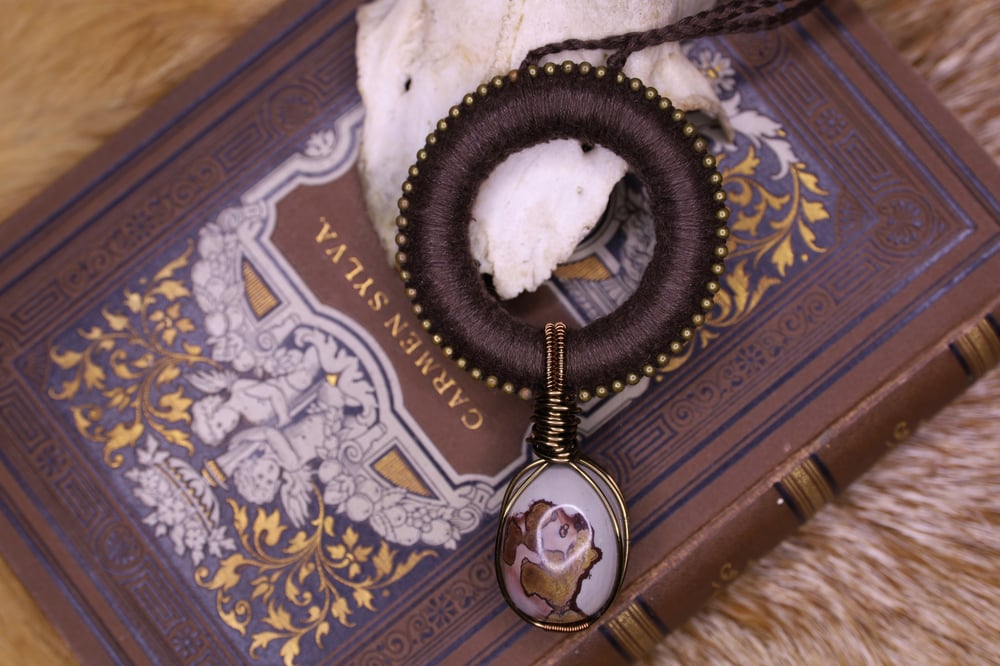 Image of Brown linen polychrome jasper necklace