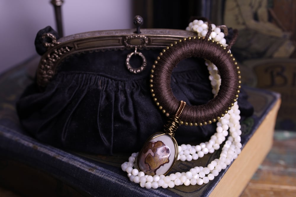 Image of Brown linen polychrome jasper necklace