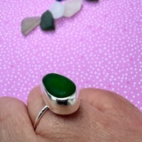 Image 5 of  Customisable Dark Green Oval Seaglass Ring
