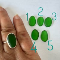 Image 3 of  Customisable Dark Green Oval Seaglass Ring