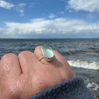 Image 1 of Customisable Seafoam Seaglass Silver Ring