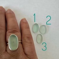 Image 2 of Customisable Seafoam Seaglass Silver Ring