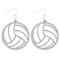 Holographic Glitter Volleyball Earrings