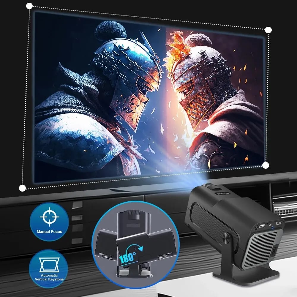 MSL 4K Native Projector | HY320, Android 11, 390ANSI, Dual WiFi6