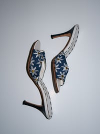 Image 3 of *RARE* Manolo Blahnik Denim Daisy Mules IT 34.5