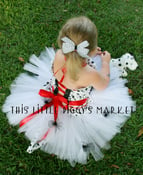 Image of 101 Dalmatian Dog Puppy Tutu and Corset Halloween Costume or Christmas Gift 18M 2T 3T 4T 5 6 7 8