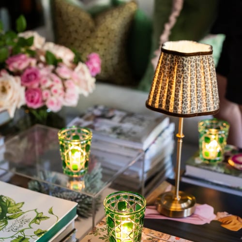 Image of Leopard Scallop Shade USB Table Lamp