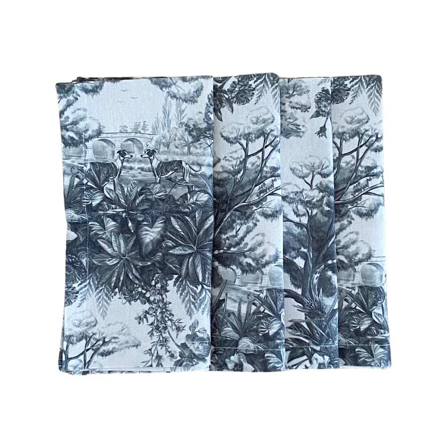 Image of Whippet Toile Napkin (set of 4)