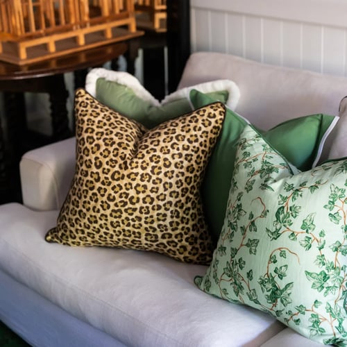 Image of Classic Leopard Linen Cushion