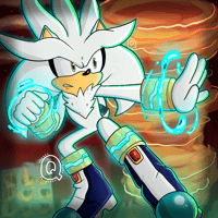 Image 1 of Silver the Hedgehog Square Print