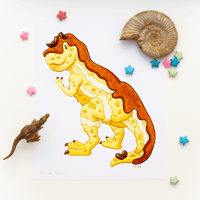 Image 1 of Tiramisaurus Rex Art Print | Dessert Dino 8"x10" Art Reproduction