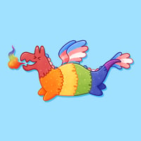 Image 2 of Fiery Pride Dragon Sticker