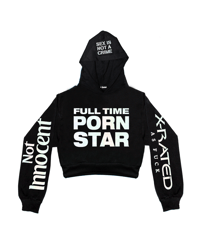 Image 1 of FULL TIME STAR CROPPED HOODIE