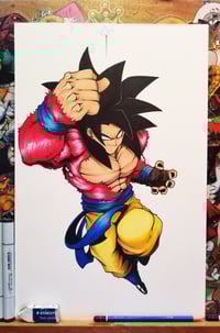 GOKU SSJ4 ORIGINAL INK ART SIGNED