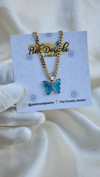 Image 2 of Glass Butterfly Necklaces 
