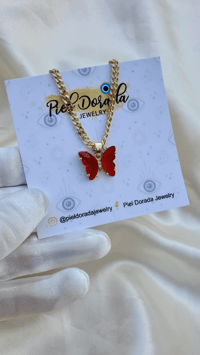 Image 5 of Glass Butterfly Necklaces 