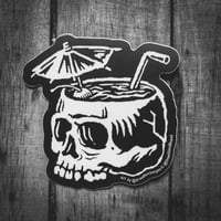 Image 2 of Spooky Luau Skull Cocktail 3-Inch Sticker