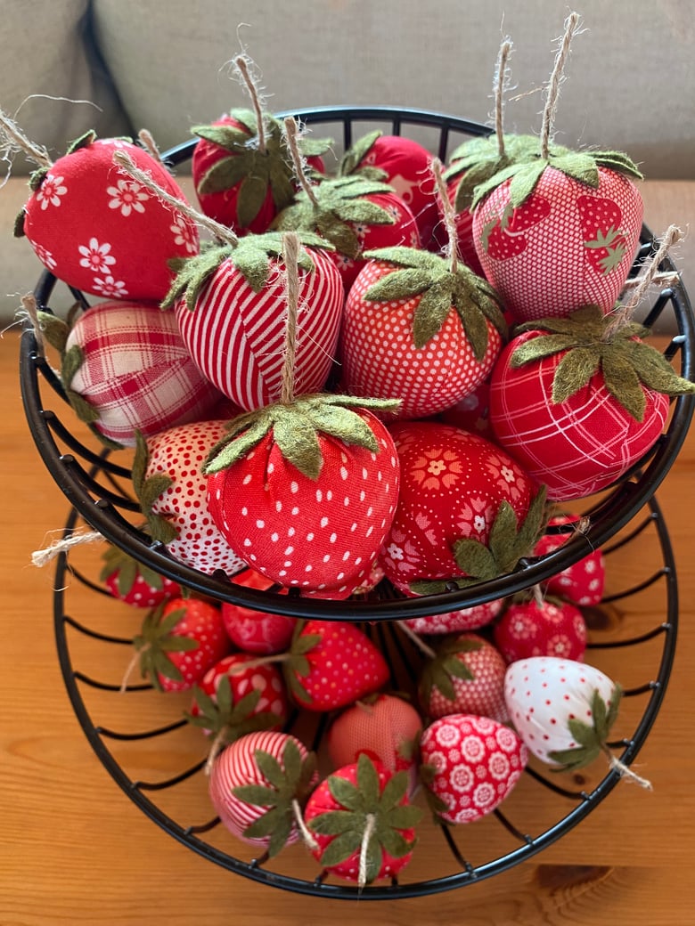 Image of Handmade Fabric Strawberries 