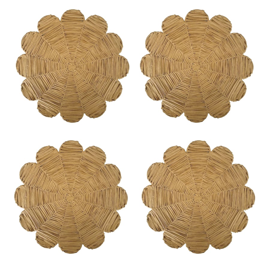 Image of Raffia Flower Placemat Natural 