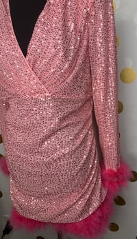Image 2 of Pretty in Pink Sequin Dress - Size: Large