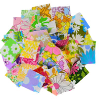 Image 1 of 1970s Retro Floral Print Charm Packs 42 Pieces