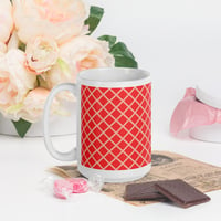 Image 4 of Jim Halpert’s White glossy mug - Grandma Is a Great Cook Red Pattern The Office