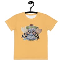 Image 1 of Bee Healthy KiSS Kids crew neck t-shirt - Eat your honey Bees Fight Club Yellow tee