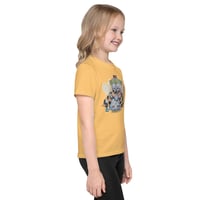 Image 2 of Bee Healthy KiSS Kids crew neck t-shirt - Eat your honey Bees Fight Club Yellow tee