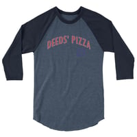 Image 2 of Deeds' Pizza KiSS 3/4 sleeve raglan shirt - Mr Deeds Movie Inspired Adam Sandler