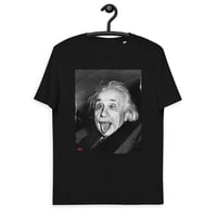 Image 1 of Albert Einstein Wink KiSS Unisex organic cotton t-shirt - Tongue Piercing Edit face