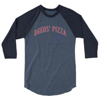 Image 5 of Deeds' Pizza KiSS 3/4 sleeve raglan shirt - Mr Deeds Movie Inspired Adam Sandler