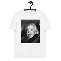 Image 4 of Albert Einstein Wink KiSS Unisex organic cotton t-shirt - Tongue Piercing Edit face