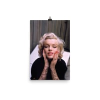 Image 4 of Marilyn Tattooed KiSS Satin poster - Monroe Inked Home Decor Gorgeous Image Tattoo
