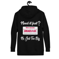 Image 3 of Grease & Go KiSS Unisex Hoodie - Car Retro Sign Garage Oil - Embroidered