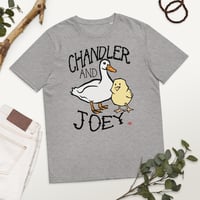 Image 3 of Joey and Chandler KiSS Unisex organic cotton t-shirt - Friends Show inspired Chick &amp; Duck