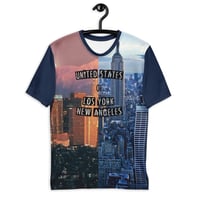 Image 5 of LA NY KiSS Men's t-shirt - Los Angeles New York Half Cities USA