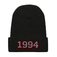 Image 1 of Embroidered Custom Year KiSS Waffle beanie - Unique Personalised - Handmade