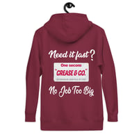 Image 5 of Grease & Go KiSS Unisex Hoodie - Car Retro Sign Garage Oil - Embroidered