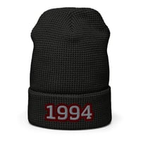 Image 2 of Embroidered Custom Year KiSS Waffle beanie - Unique Personalised - Handmade